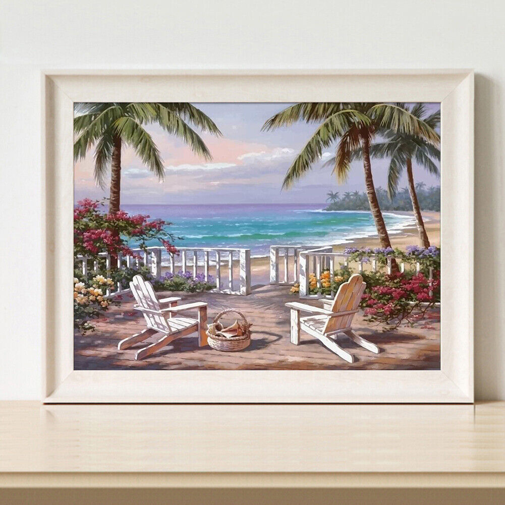 DIY Unframed Seascape Oil Painting Picture By Numbers Canvas Drawing Paint