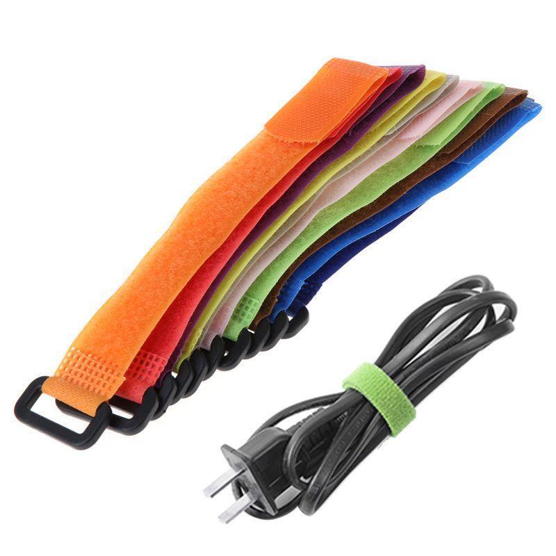 10Pcs/Bag Fishing Rod Band Fixing Tie Strap Adjustable Pole Belt Nylon Wrap Tool