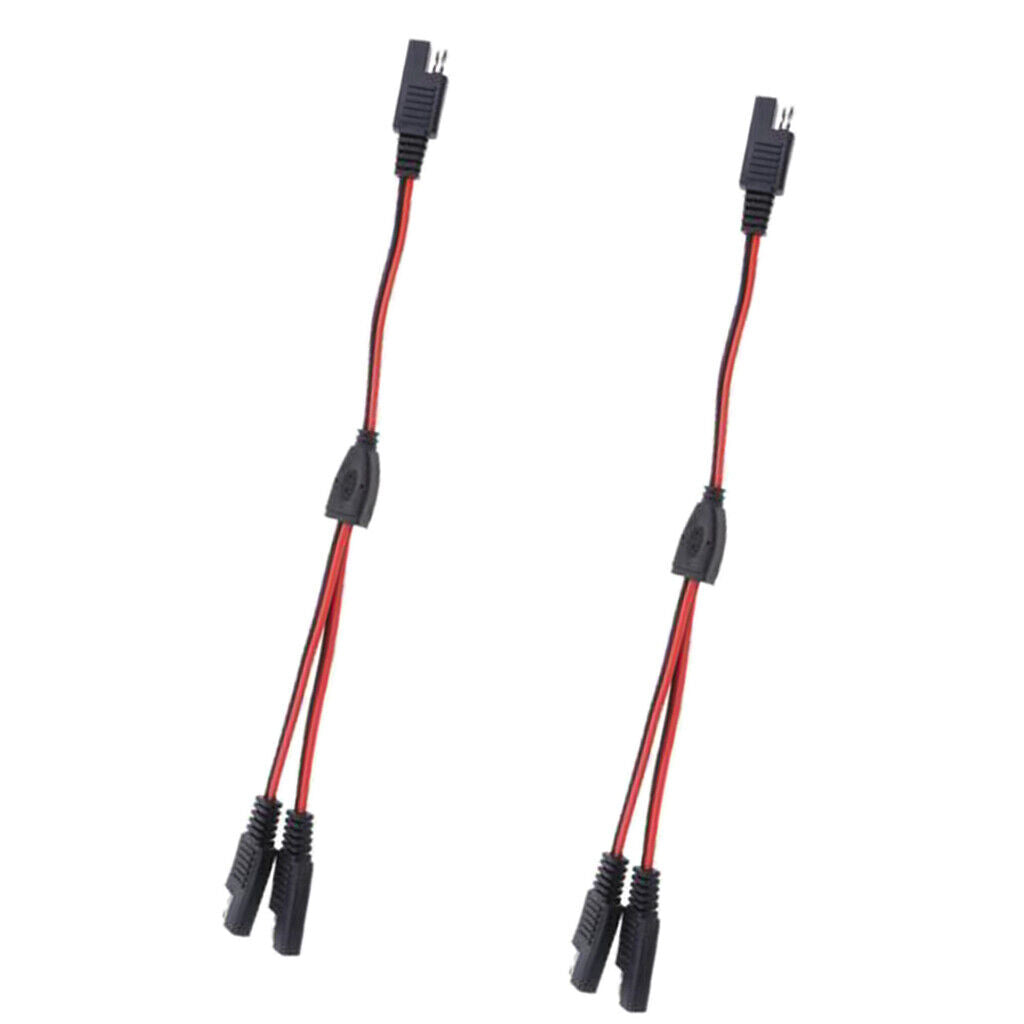 2Pieces 18AWG SAE 1 to 2 Extension Adapter Splitter Cable for