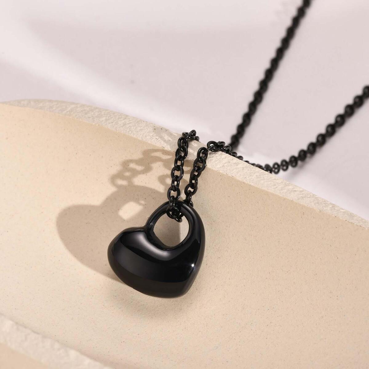 3Pcs Heart Urn Necklace Memorial Ashes Holder Hand Crafted Durable