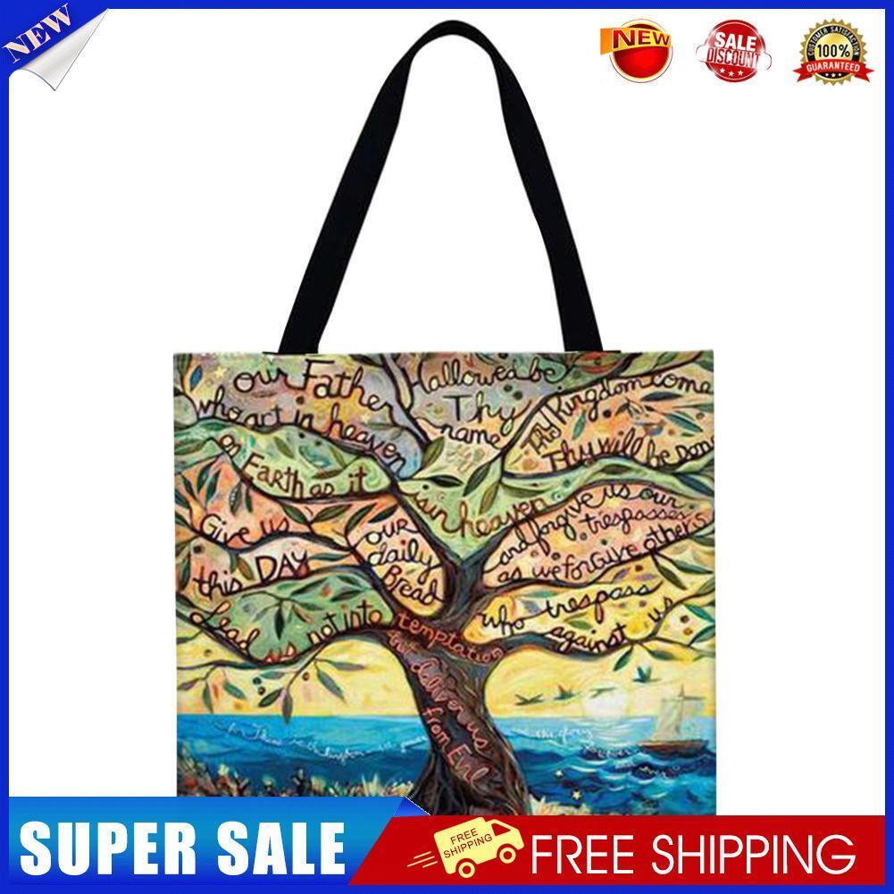 cartoon tree Printed Shoulder Shopping Bag Casual Large Tote Handbag