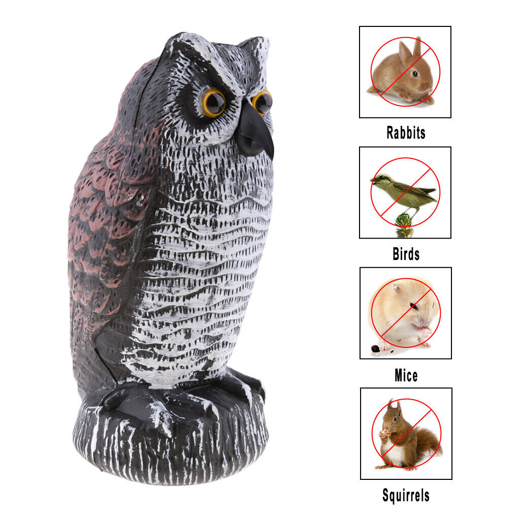 Large Owl Falcon Decoy Statue Yard Garden Crow Scarecrow Outdoor Deterrent