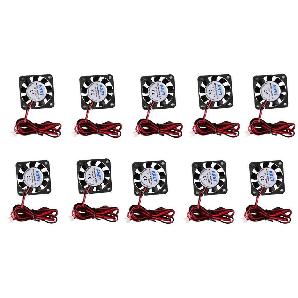 10 Pieces New 40x40x10mm 4010 Computer 9-Blade DC Cooling Fan 2-Pin 2.54