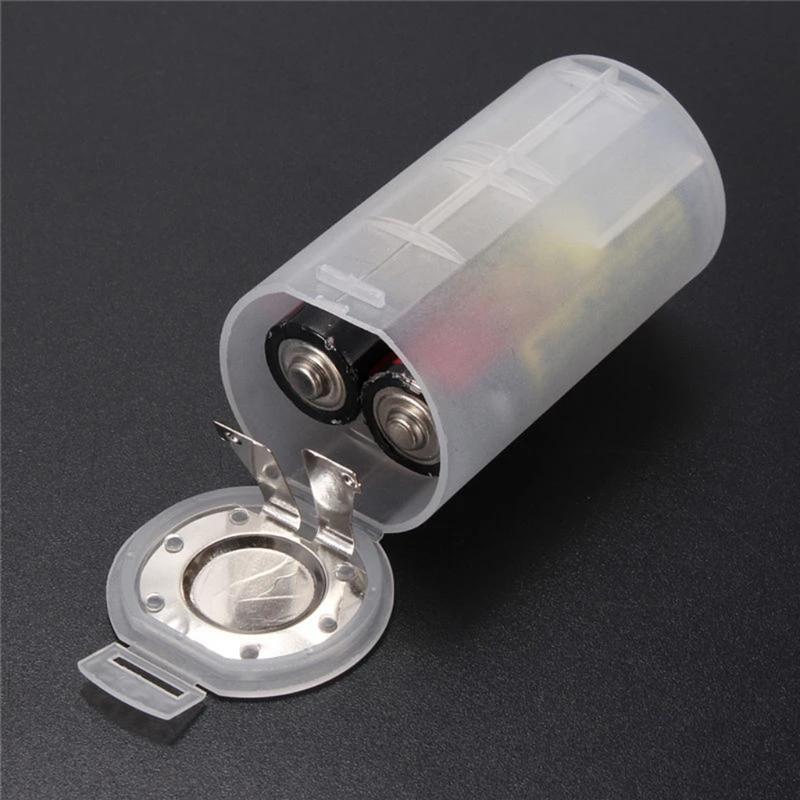 AA to D Size Battery Holder Converter Adapter Switcher Plastic Case Box Portable