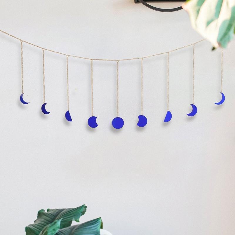 Moon Phase Garland Chain Pendant Acrylic Wall Hanging Ornament Art Crafts