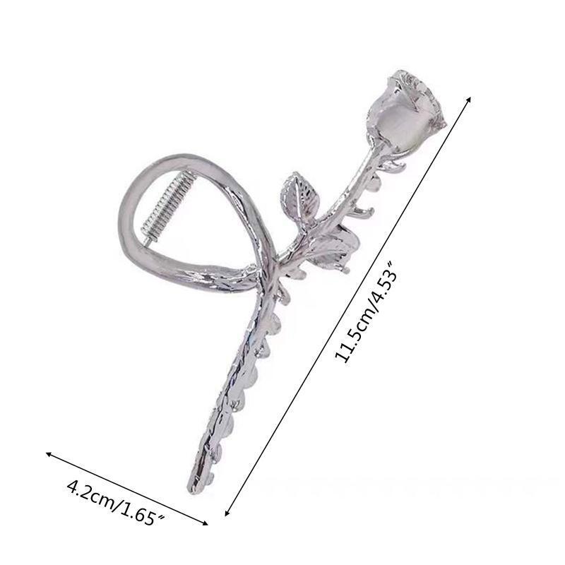Hair Claw Clips with Rose Pattern Alloy Hair Clip Delicate Jaw Clips Non Slip