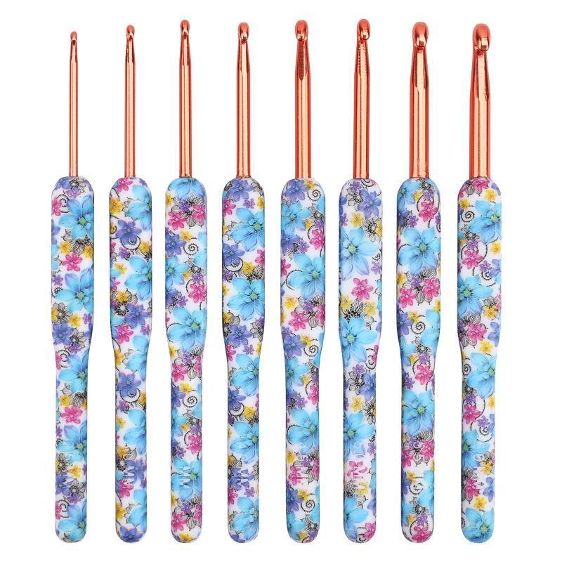 8pcs Crochet Hooks Set with Polymer Clay Handle DIY Craft Making Accessories