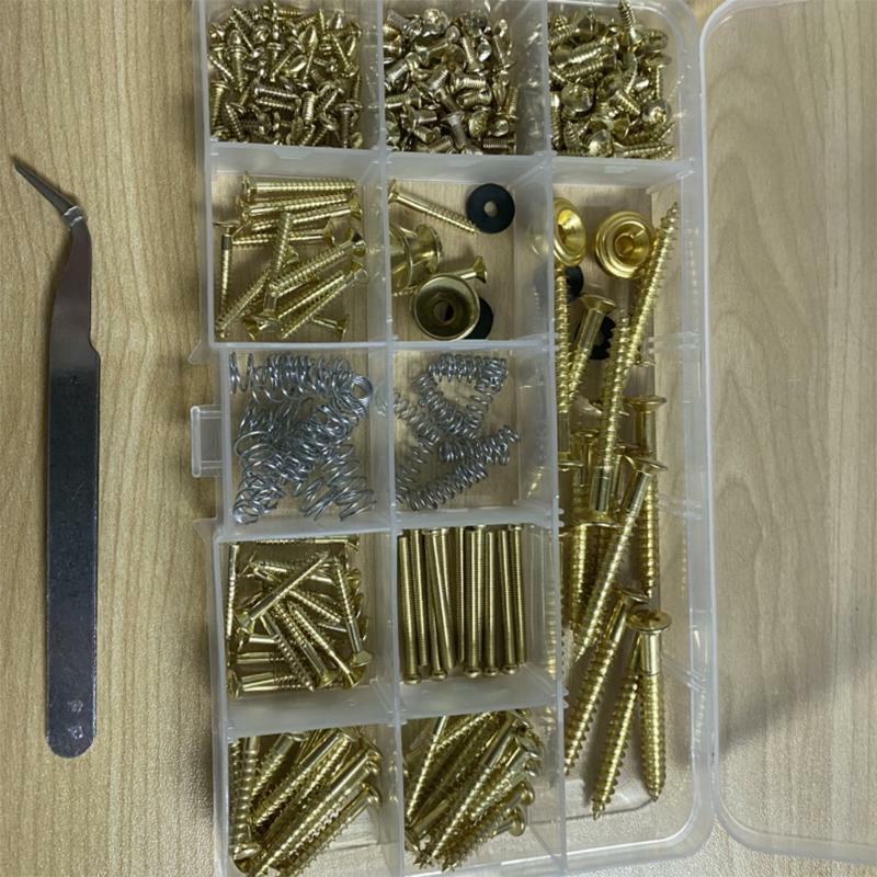 9 Pieces Guitar Screws Set Guitar Screw Kit Assortment Box Kit Electric Guitar