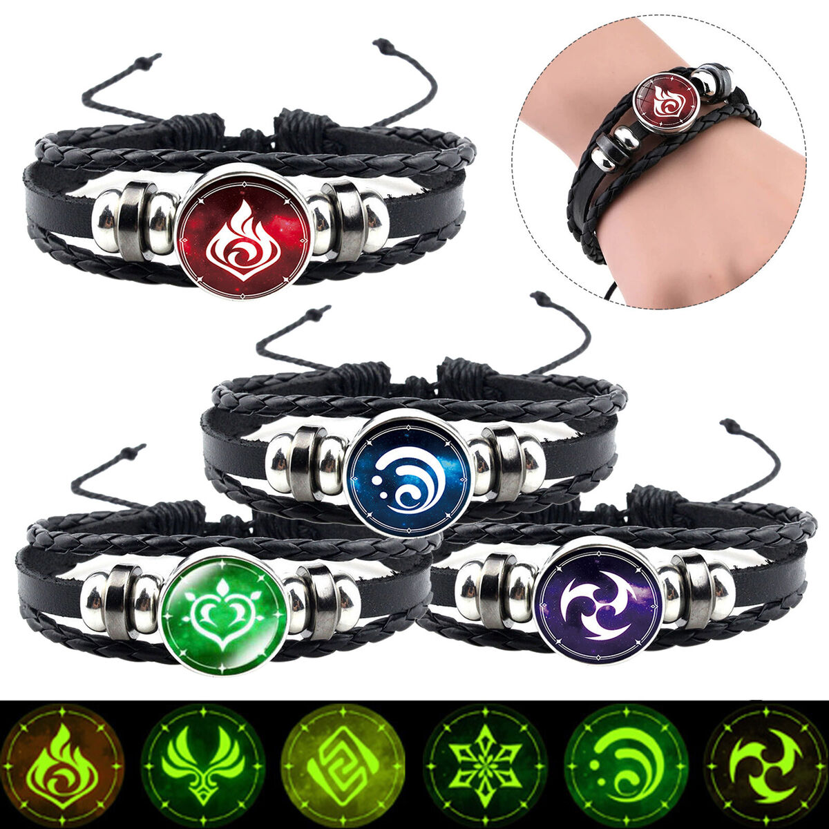 Impact Bracelet Set 7 Pack Anime Time Gem Luminous Bead Bracelets Jewelry