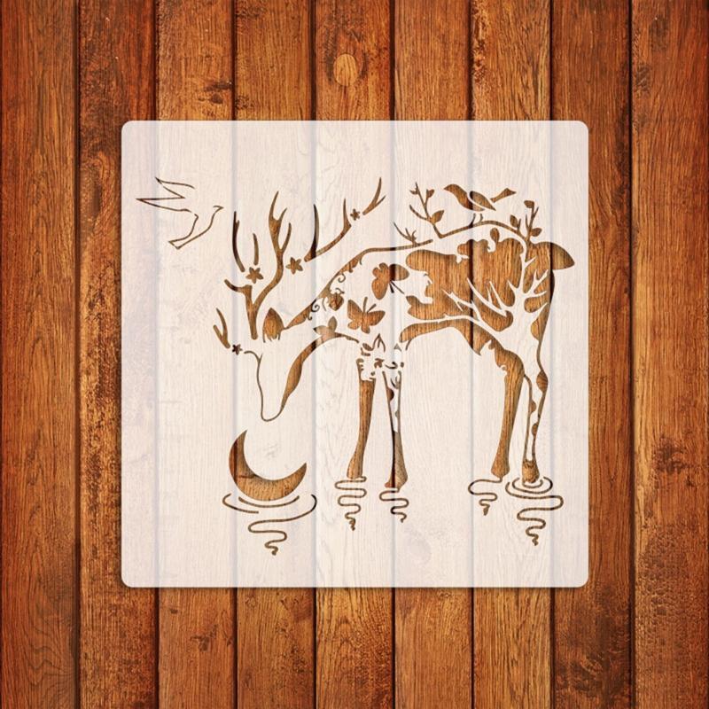 9Pcs Animal Stencils Set Graffiti Template Tools for Wood Canva Metal Furniture