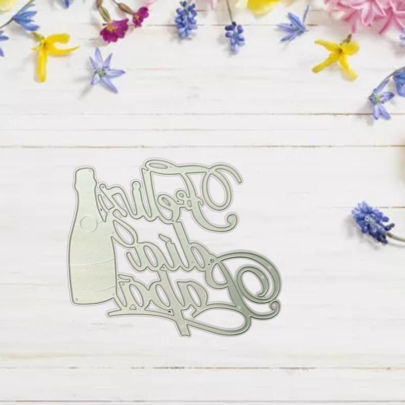 DIY Letter Bottle Cut Dies Stencil for Paper Cards Art Crafts Party Decorative