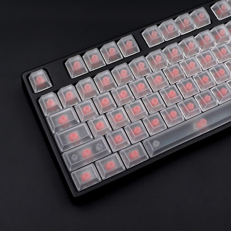 136Pcs Transparent ABS Keycaps Mechanical keyboard Keycaps Matte Backlit Keycaps