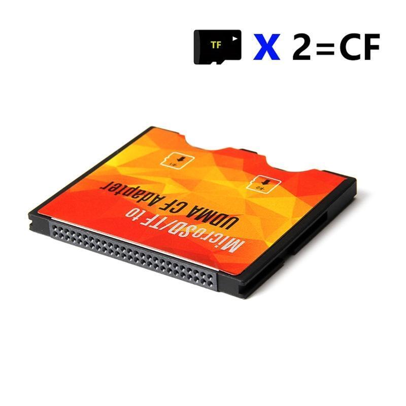 Memory TF To CF Card Holder Adapter Micro-SD Dual TF To Compact Flash Type I