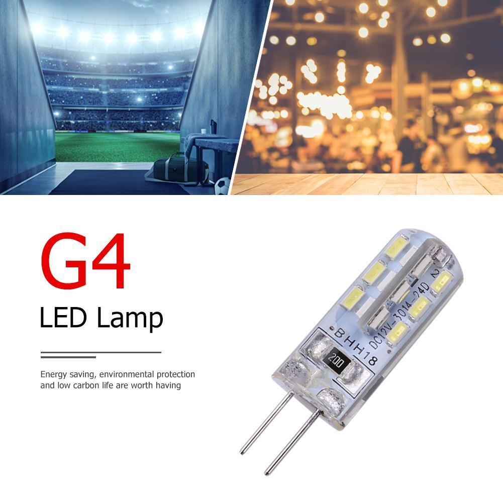 G4 LED Lamp 2W DC 12V 24 SMD3014 110LM White LED Silicone Corn Bulb Light