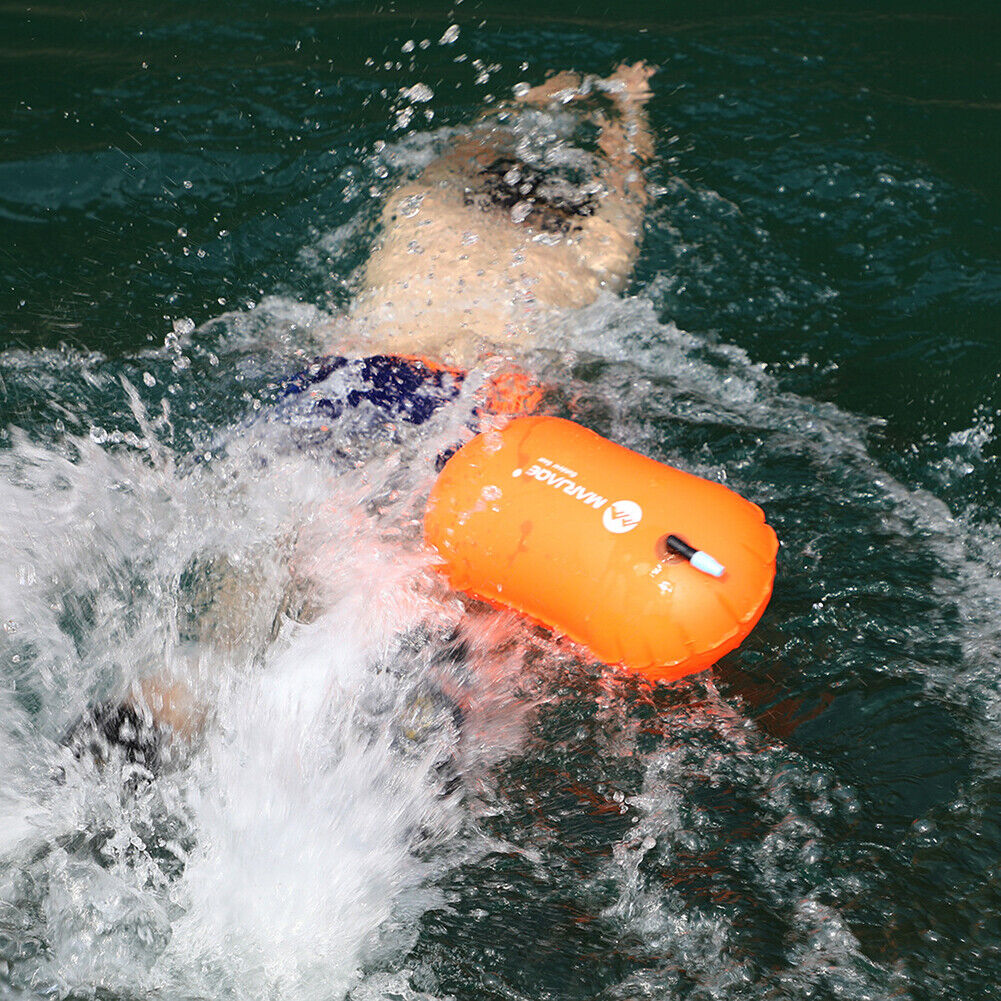Inflatable Swimming Float Air Dry Bag PVC Buoy Water Sport Bag (Orange)