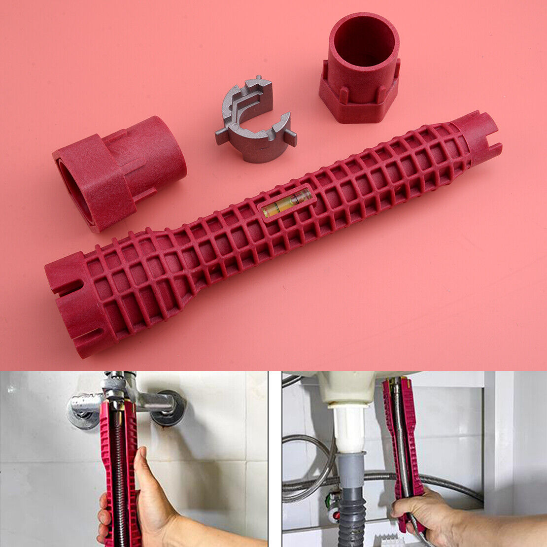 MultiFunction Water Pipe Wrench Faucet Under Sink Installer Tool Plumbing 8 in1