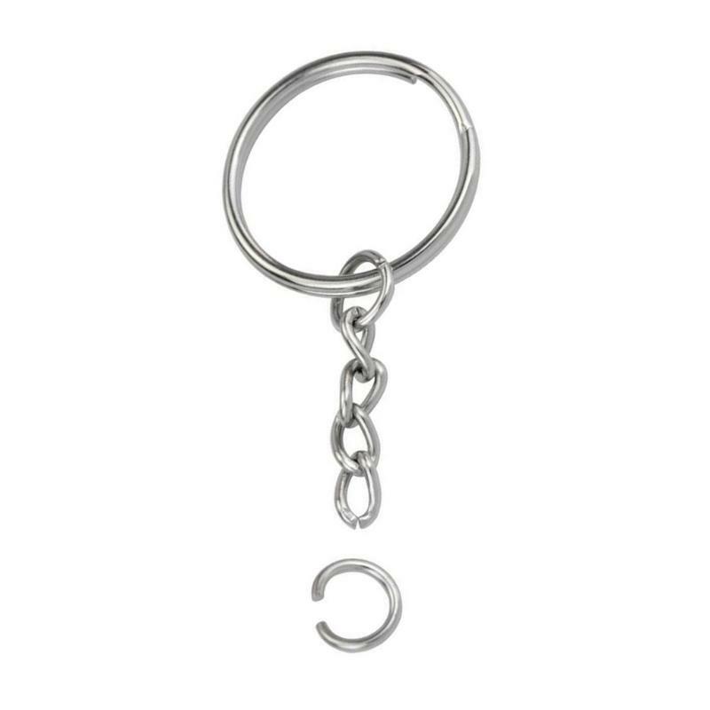 20Pcs Splits Key Ring Hoops with Chain Jump Rings for Jewelry Making Accessories