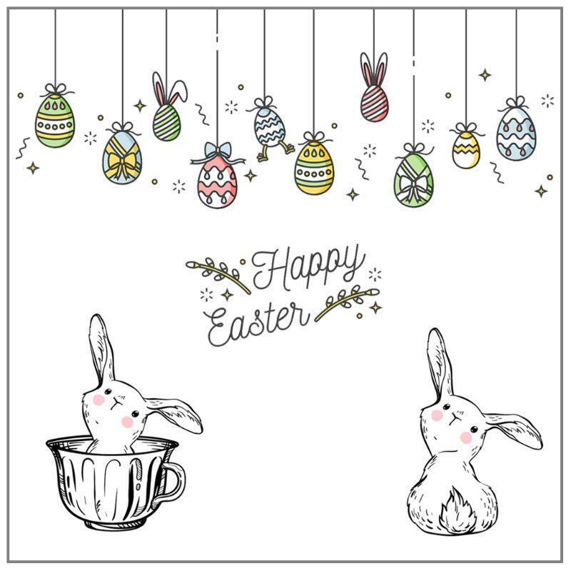 Happy Easter DIY Silicone Clear Stamp Cling Seal Scrapbook Embossing Album Decor