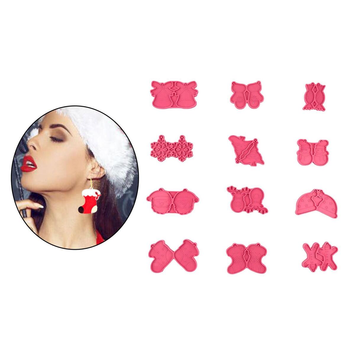 12x Silicone Earrings   Tools Creative Casting Set Molds for Making Crafts