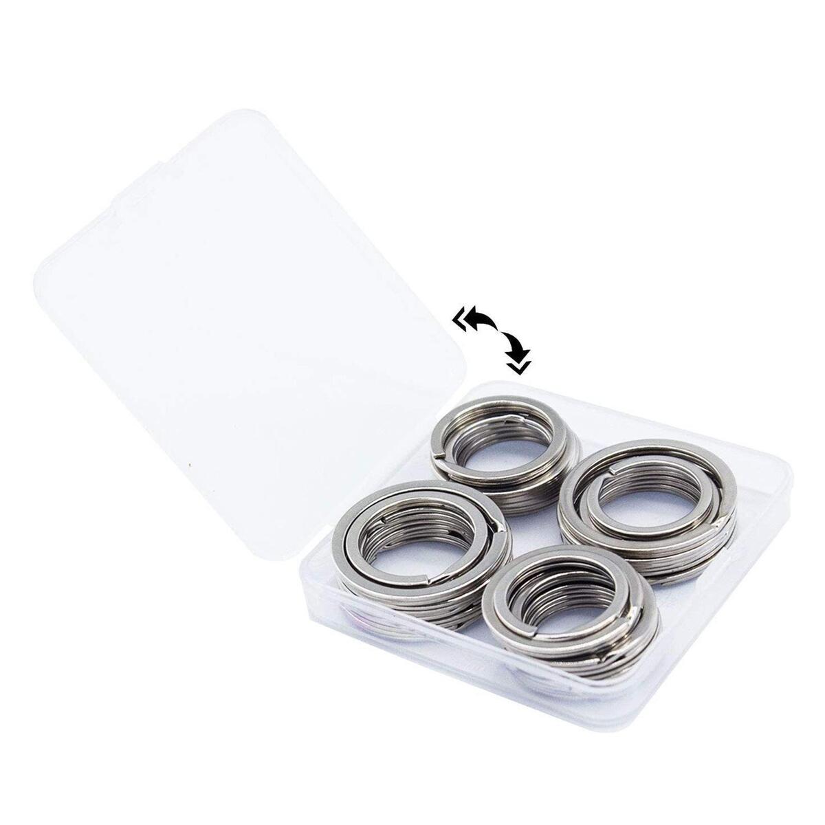 40 Pieces Round Keyrings Hanging Accessories Flat Key Chain Rings Keychain