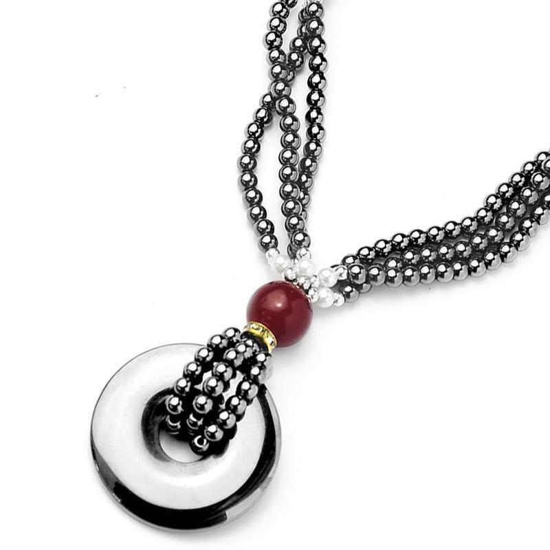 Black Gallstone Pendant Necklace Powerful Protective Grounding Stone Handmade