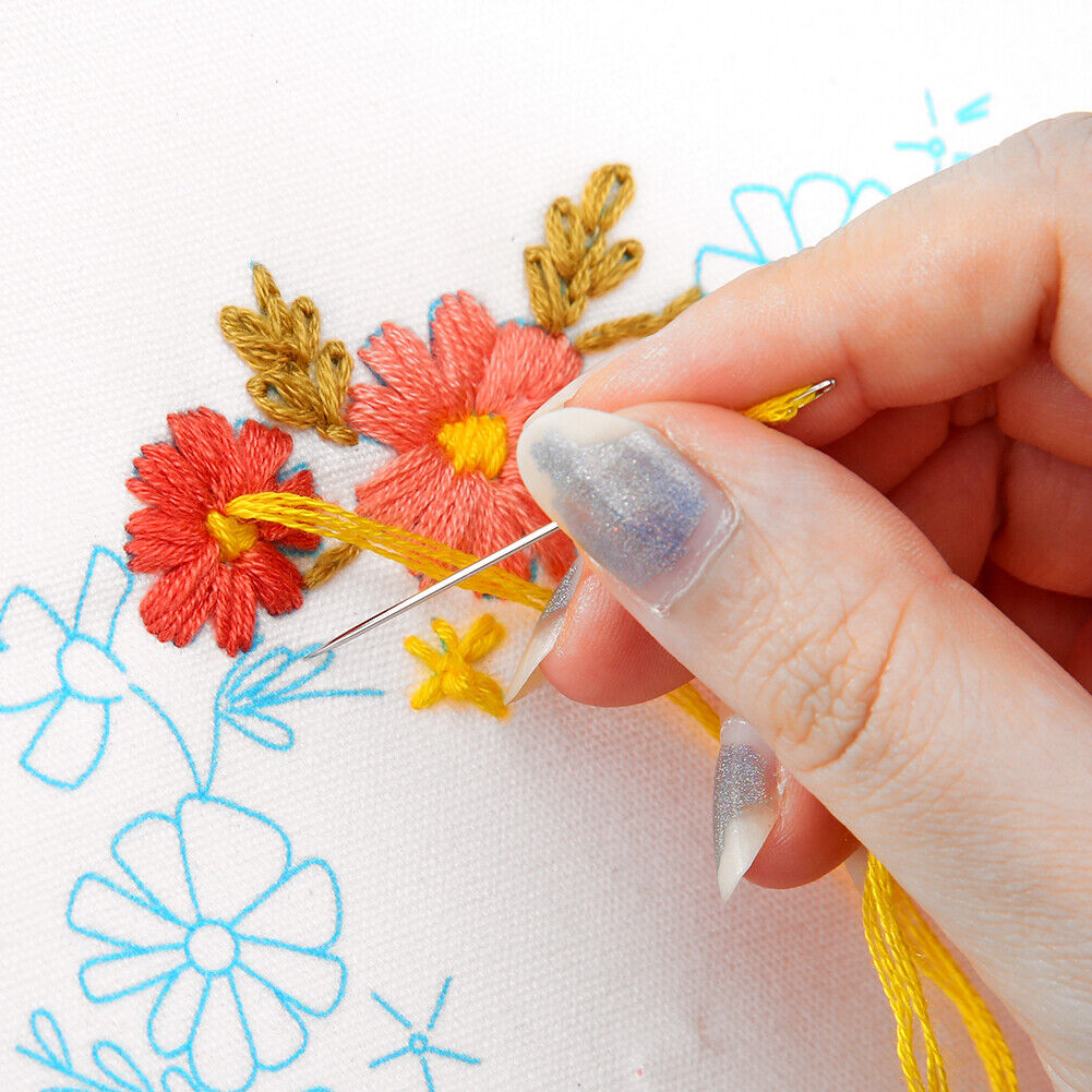 DIY Flowers Stamp Embroidery Craft Cross Stitch Kit Needlework (511217)