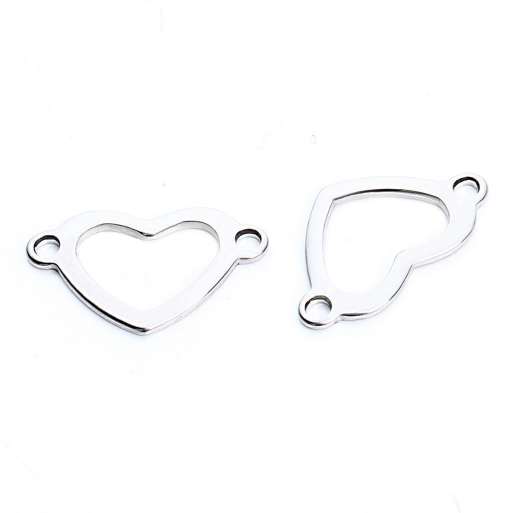 20 Pieces Metal Flat Heart Shaped Blank Coin Stamping Charms Tag Pendants