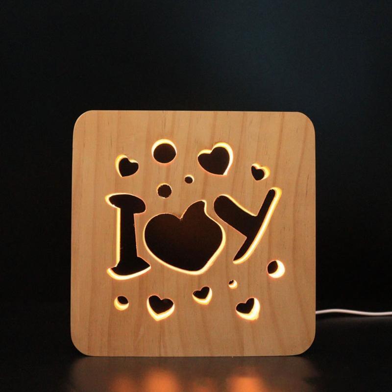 Bedside Night Light USB Lamp for Kids Room with Carved Shade for Dinning Room