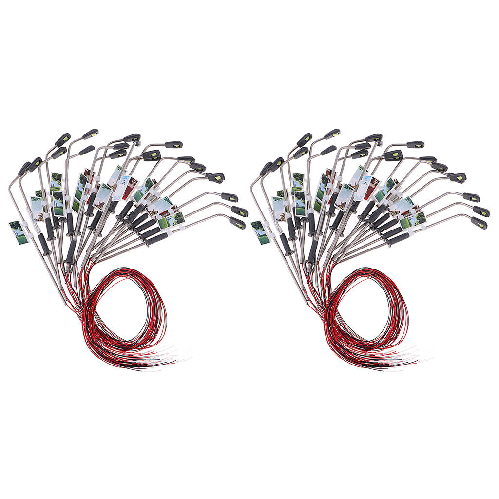 40x Mini  Railway 3V LED  Lamposts HO 1:100 Garden Layout