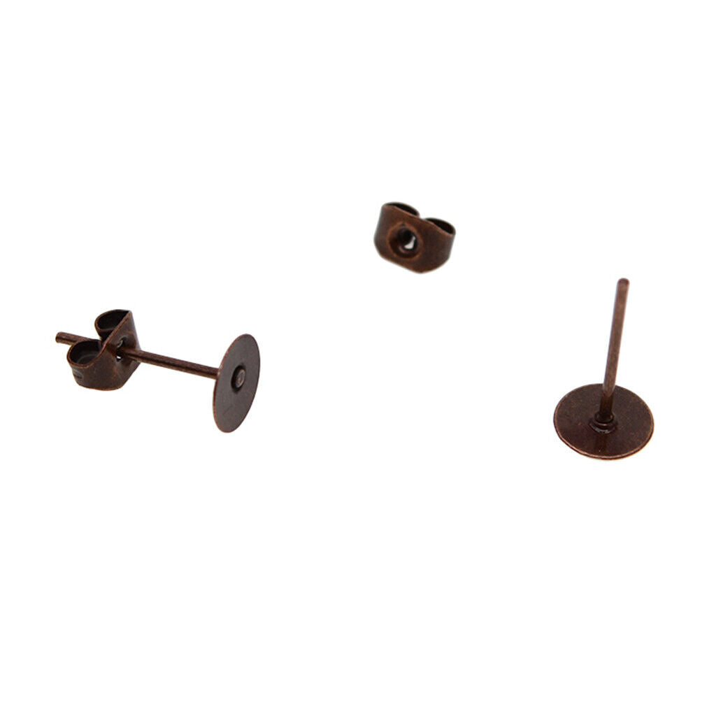 100  6mm Iron Earring Posts and Backs DIY Earrings Findings