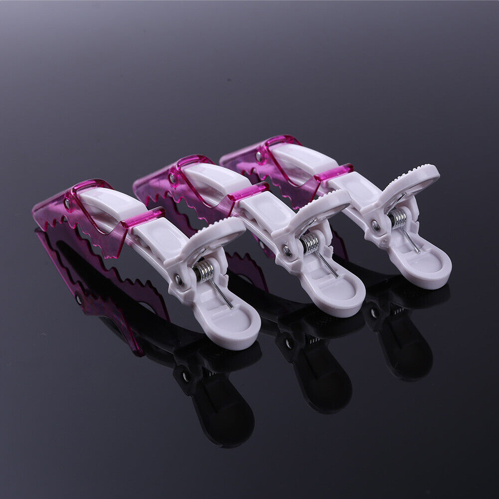 10pcs Plastic Salon Hair Clip Set Hairdressing Crocodile Hair Grip (Pink)