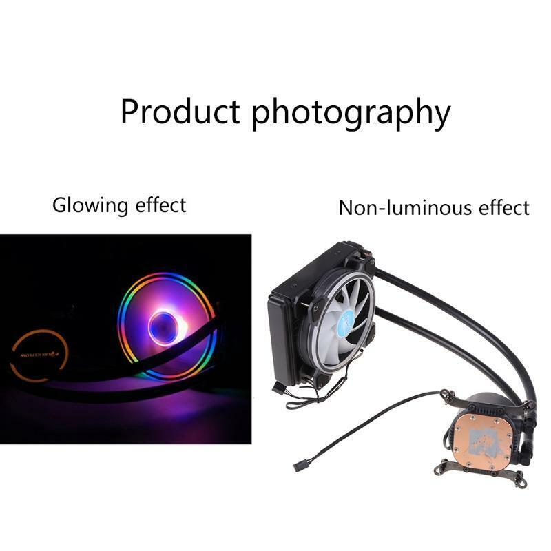 120mm/4.72" CPU Cooling Fan Cooler w/ Muffler PWM FEP Polymer Water Cooling Pipe