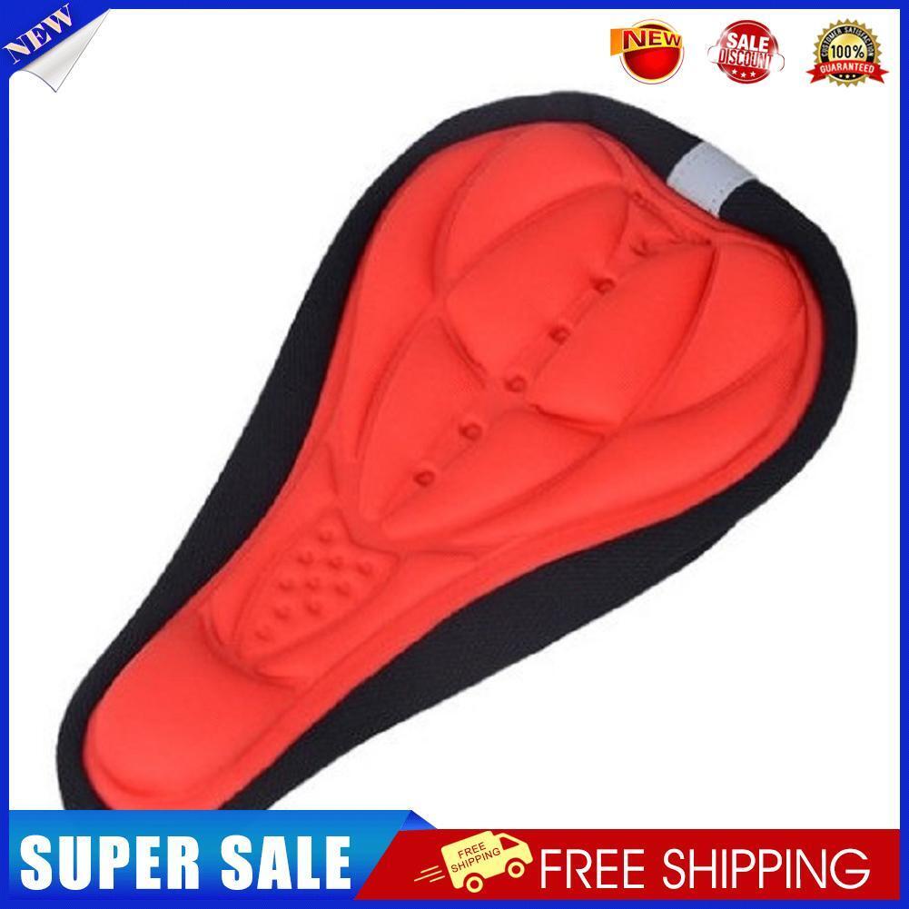 Bike Silicone Saddle Seat Cover Silica Gel Cushion Soft Pad Red