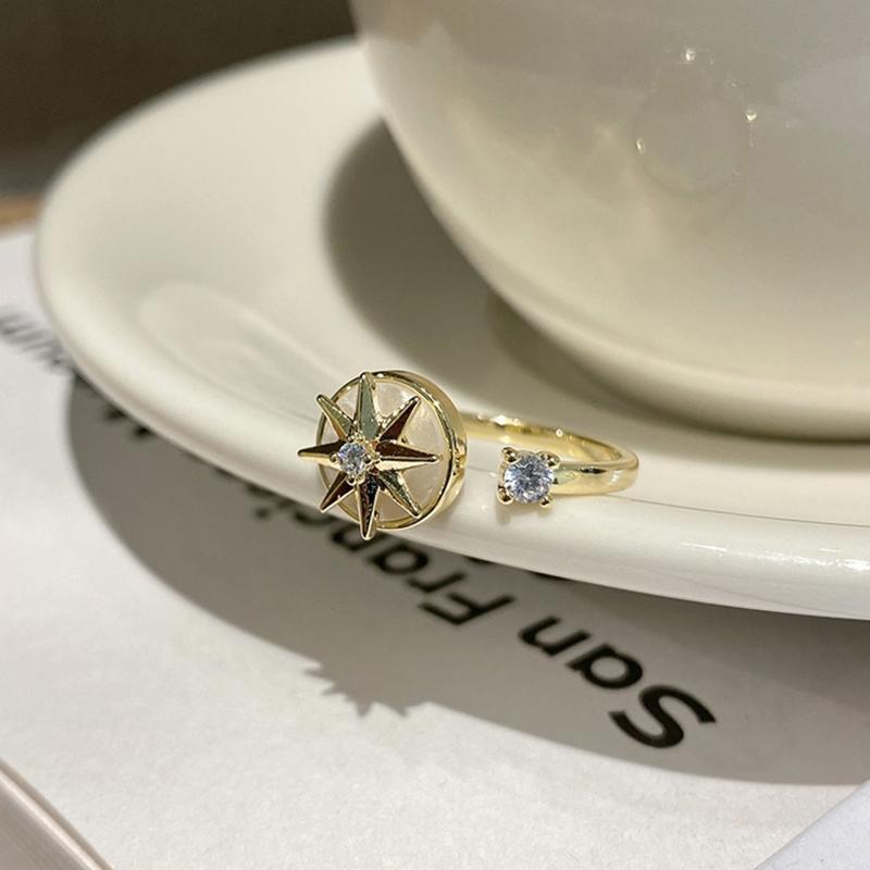 Rotatable Fashion Ring Anxiety Ring Fidget Ring Zirconia Spinner Ring for Women