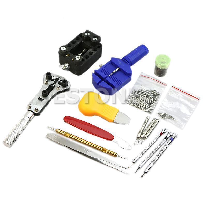 144 Pcs Watch Repair Tool Opener Link Remover Spring Bar Pins Carrying Case Kit