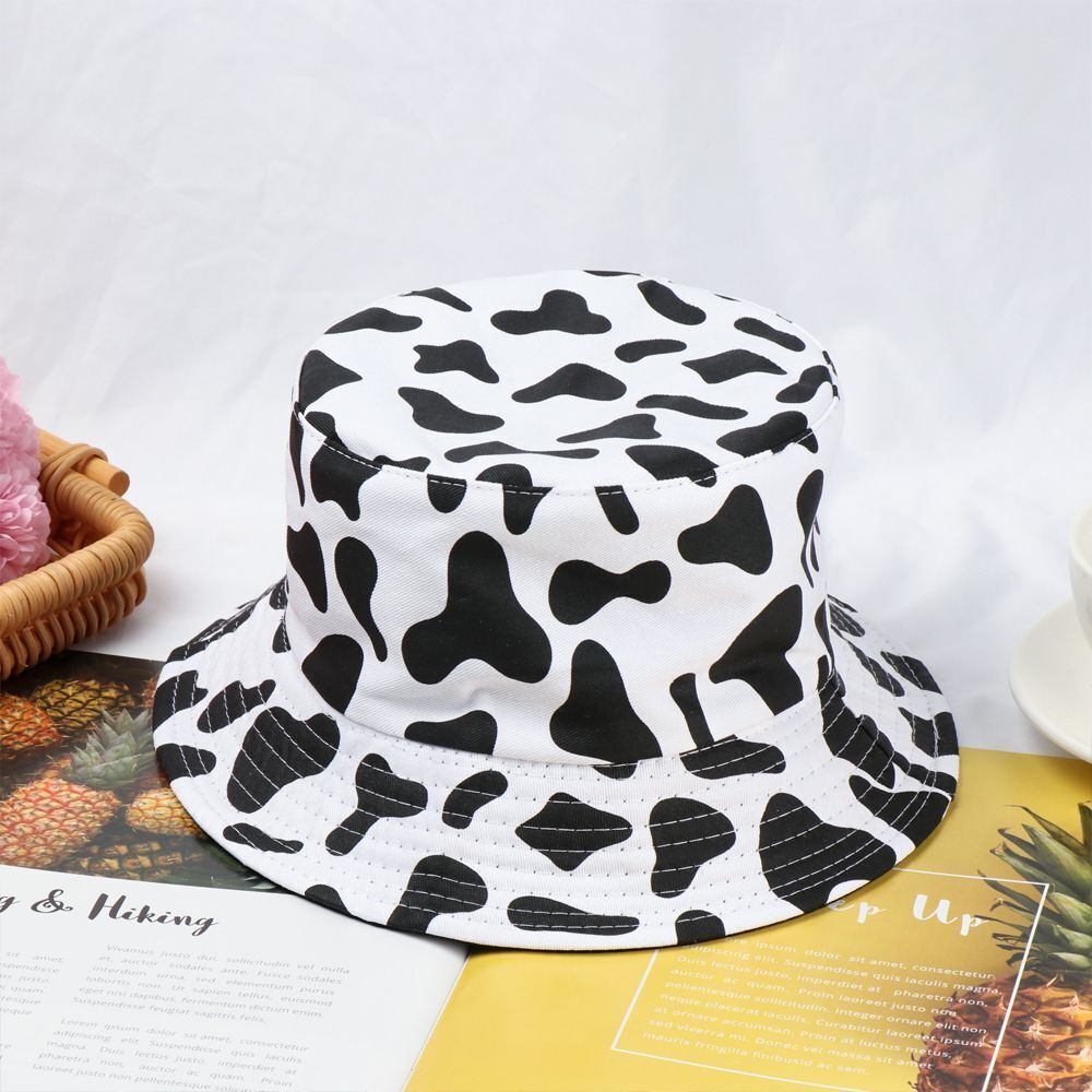 Sun Festival Cow Print Pattern Bucket Hat Summer Hats Fisherman's Caps Cotton