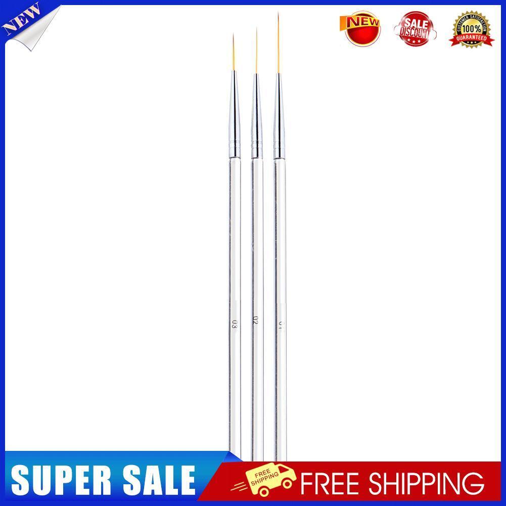 3pcs Transparent Rod Nail Art Pen Drawing UV Gel Pen Manicure Tools Set