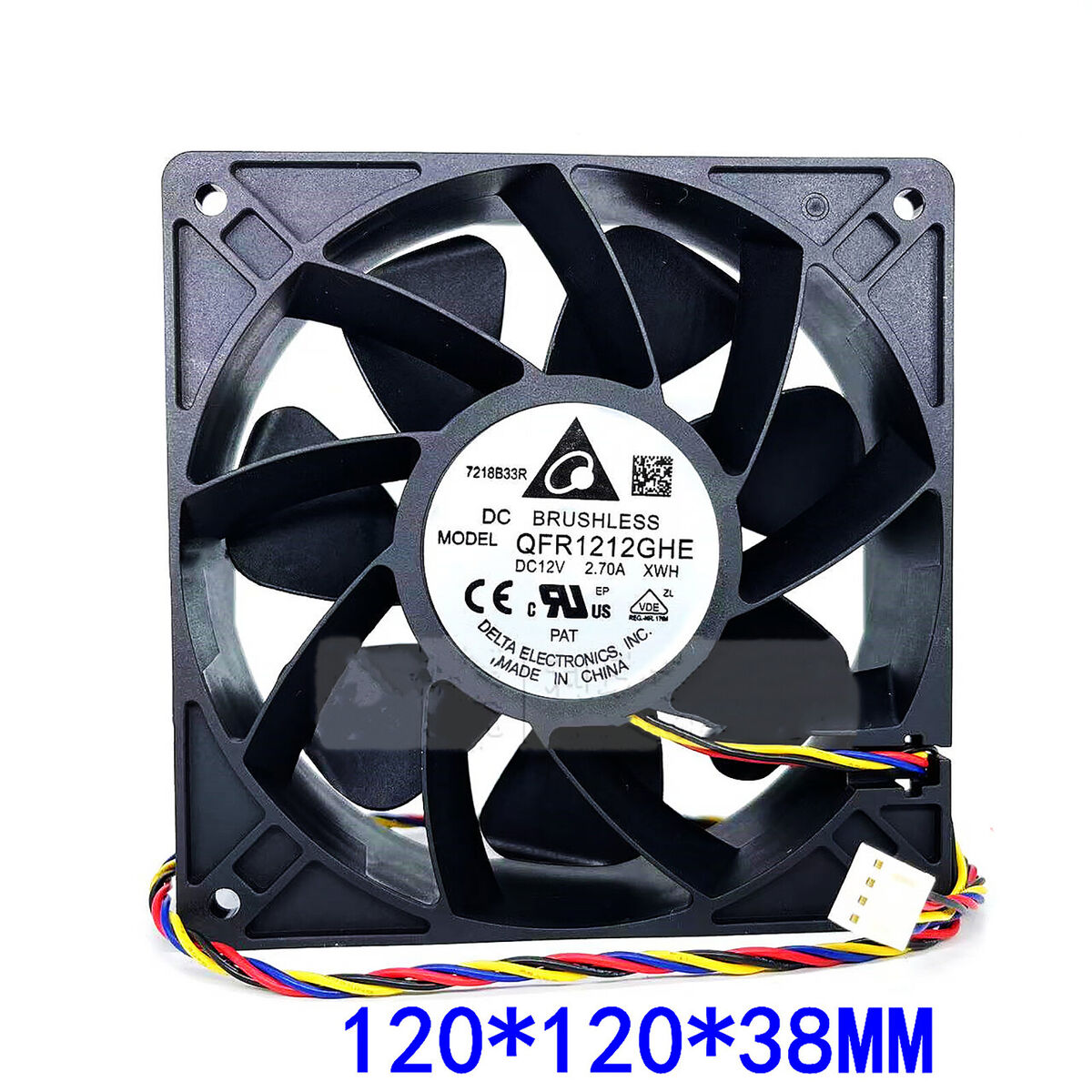 Delta QFR1212GHE Cooling Fan Radiator Parts Fan 12CM 12V 2.7A for Antminer S7/S9