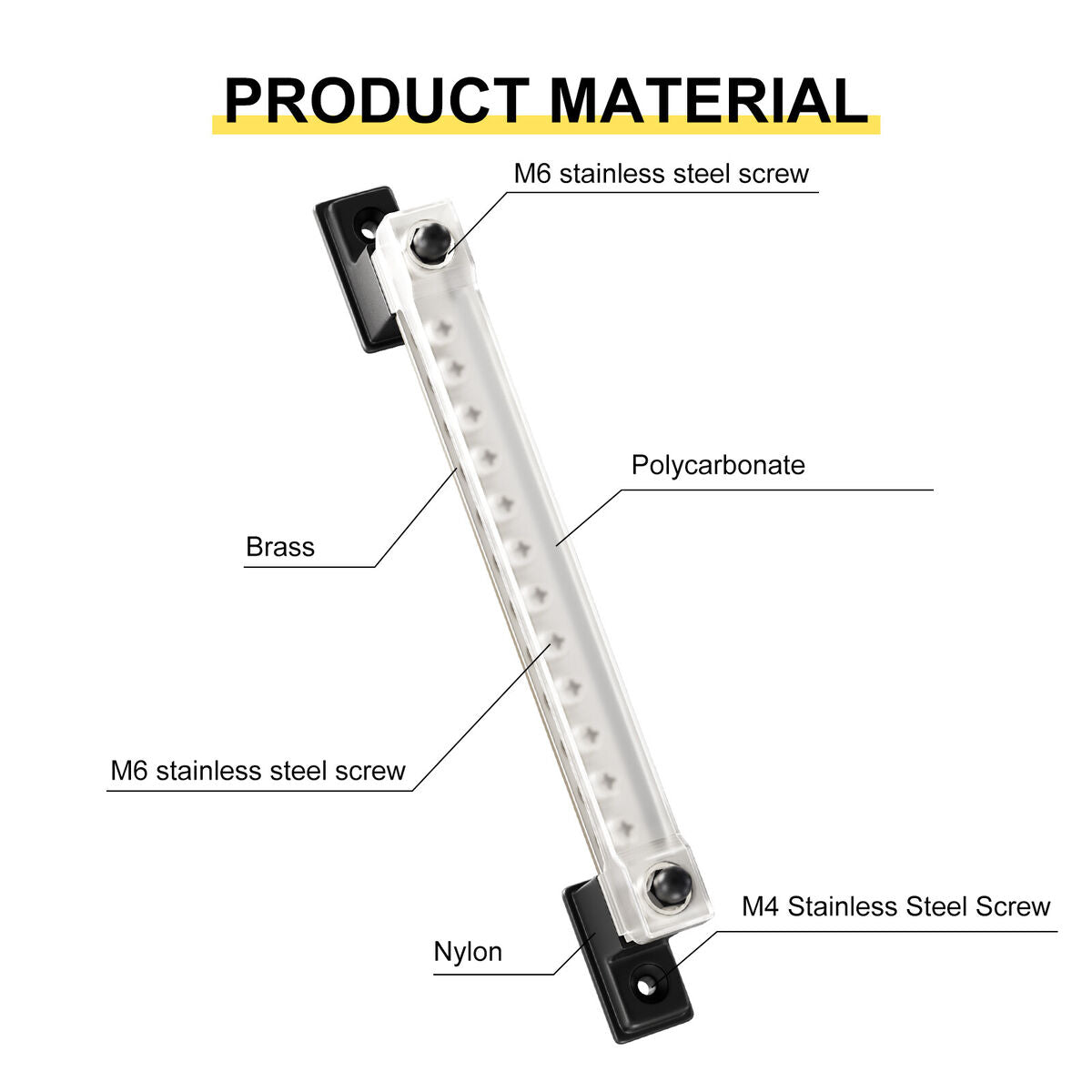 RV Yacht Single Row 12-way Single-row busbar Busbar Copper Terminal OT Terminal