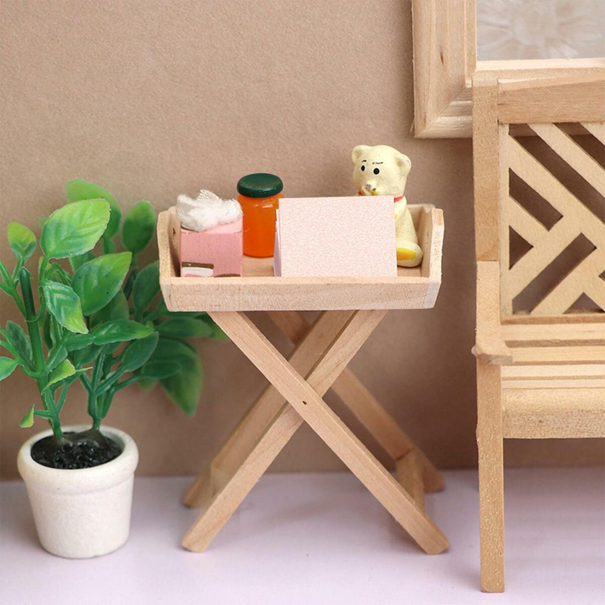 1/12 Snack Desserts Display Rack w/ Phonograph Scenery Decoration