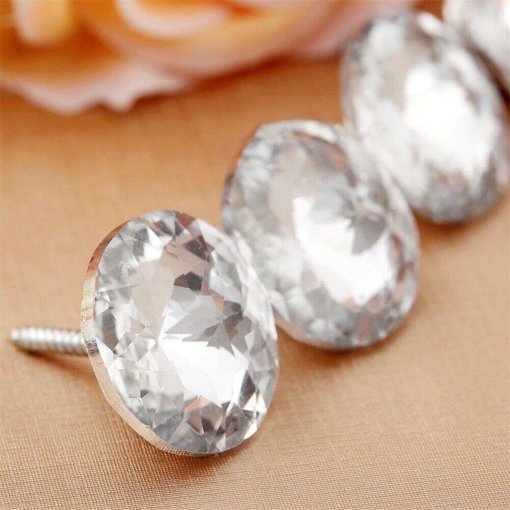 10pcs 25mm Shiny Pattern Crystal Upholstery Tacks Bauhinia Flower female buckle