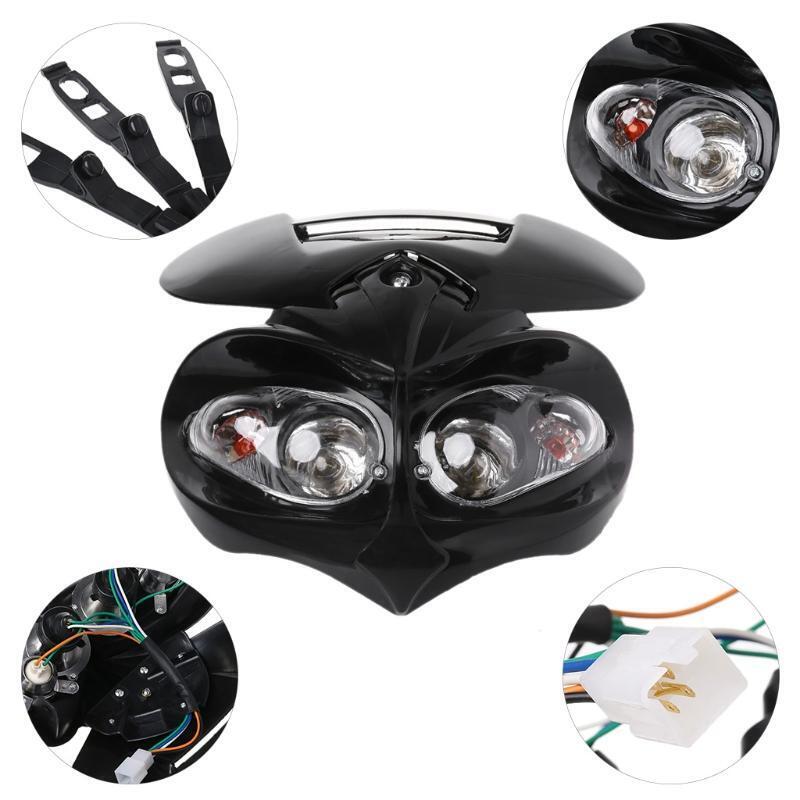 Motorcycle Headlight Fairing Dirt Bike Motocross Head Lamp Sport Supermoto Light