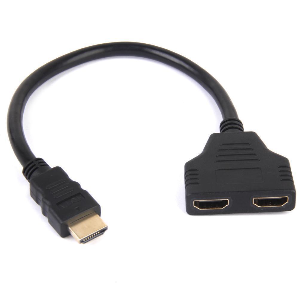 HDMI Male to 2 Female Adapter Cable Converter for HDTV LCD Monitor