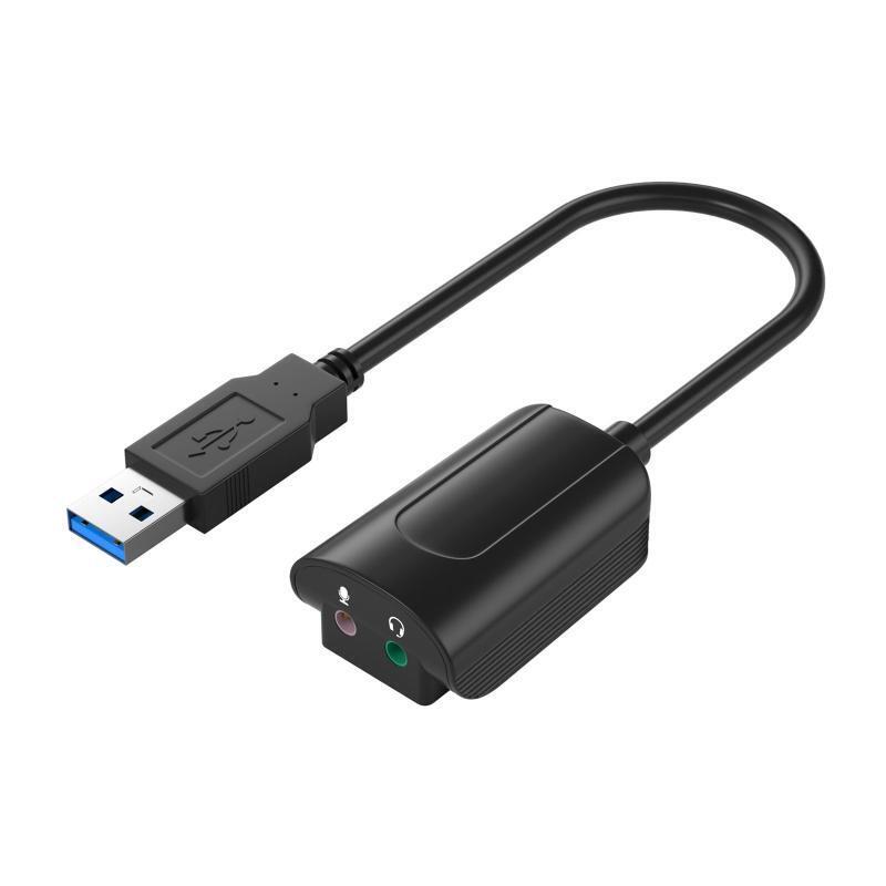 Usb-A to Audio + Mic Usb Sound Card 2 In 1 Usb To Audio Sound Card Adapter Cable