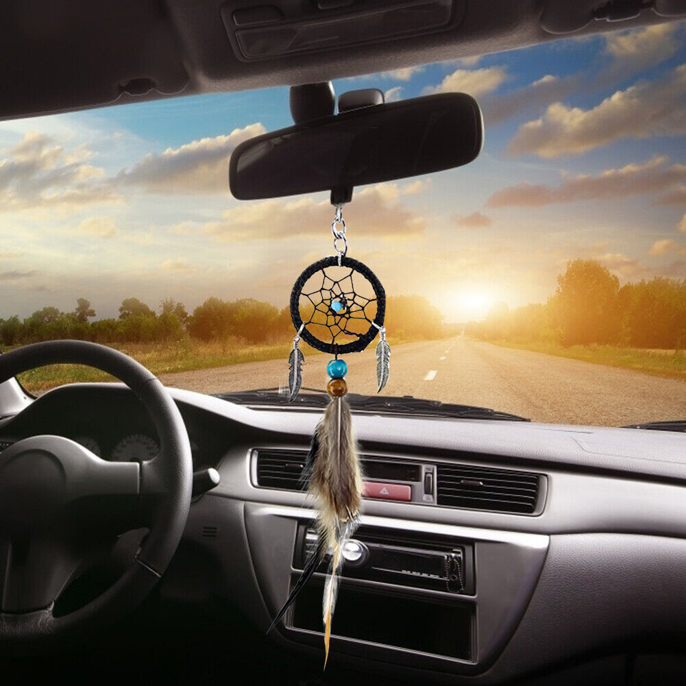 Mini Dreamcatcher Car Pendant Windbell Feather Decoration Keyring Adornment