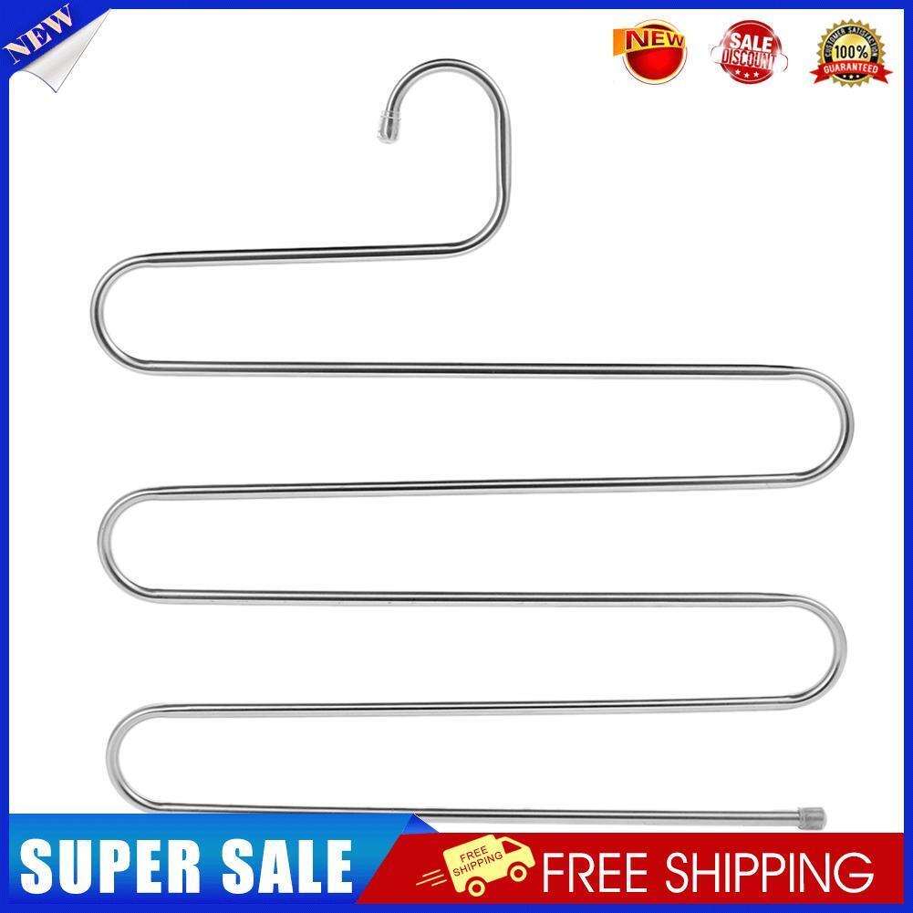 Stainless Steel Pants Trousers Hanger Clothes Rack Closet Holder Organizer