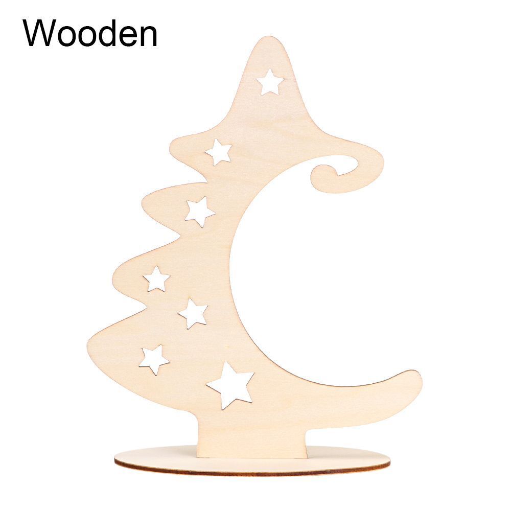 Wooden Star Wood Slices with Stand Christmas Tree Crafts Christmas Ornaments