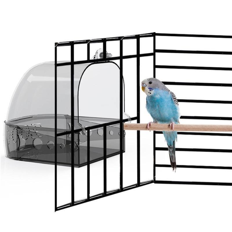 Hanging Bird Bath Cage Pet Cleaning Cage Accessories Plastic Box Parrot Bathing
