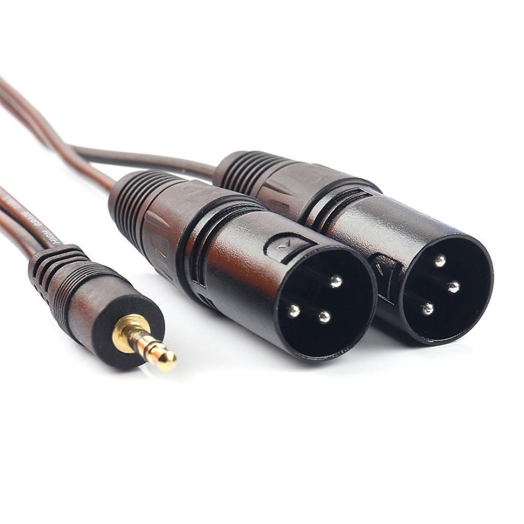 3.5mm To Dual XLR Male Cable, 3.5mm (Mini) 1/8 '' TRS Stereo To XLR Male