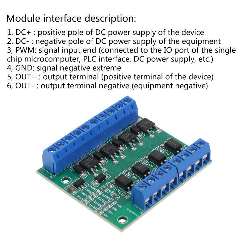 Plc Amplifier Circuit Board Drive Module Photocoupler Isolation 4 Way MOS Tube